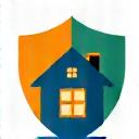 Symbol eines Hauses mit einem Schutzschild